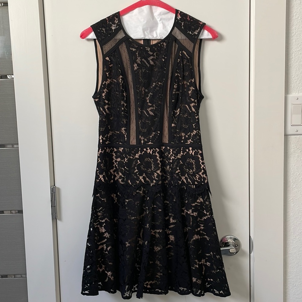 BCBG lace nude mini dress